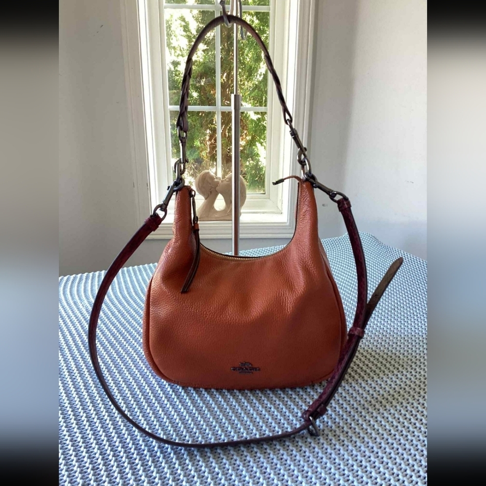 Coach Jules Hobo CC756 Faded Blush Pebble Leather Gunmetal Hardware